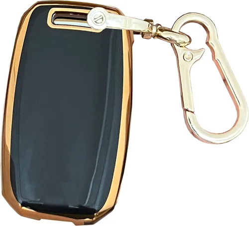 Miniatura 2 de Funda para llavero Kia con llavero compatible con Kia Rio Optima Soul Sportage Sorento Carens Smart Remote Keys Fob (negro)