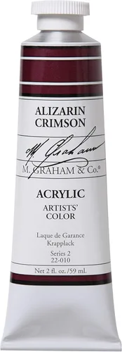 M. Graham - Pintura acrílica de tubo de 2 onzas, carmesí Alizarin Alizarin Crimson