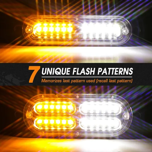 Miniatura 3 de LINKITOM - 12 luces estroboscópicas intermitentes con función de sincronización, para montaje en superficie, luces de emergencia, de advertencia