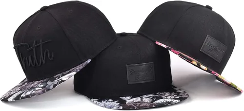 Miniatura 7 de Sombrero Snapback Floral Parche Negro por BloomTan), Negro