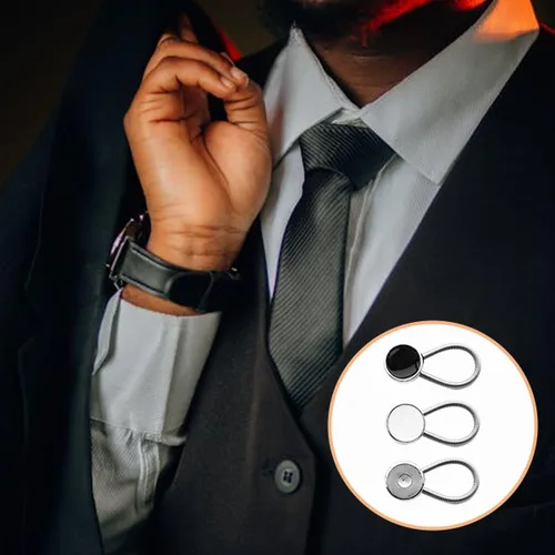 Miniatura 6 de 12 extensores invisibles de cuello de camisa de 0.8 pulgadas, extensores de botón de cuello ajustables para camisas de vestir, trajes, pantalones