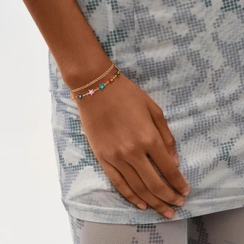 Miniatura 4 de MEVECCO Pulsera para mujer, chapada en oro de 14 quilates, cadena delicada, joyería simple, hecha a mano, minimalista para ella
