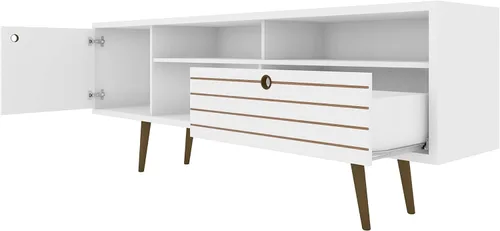 Miniatura 4 de Manhattan Comfort Liberty Collection - Soporte de TV moderno de mediados de siglo con un armario y dos estantes abiertos con patas abiertas, Madera