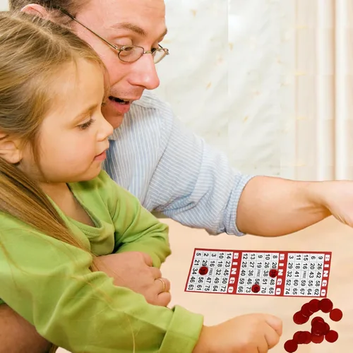 Miniatura 6 de SEETOOOGAMES Tarjetas de papel para juego de bingo – 3 cartas – 100 libros de 10 hojas