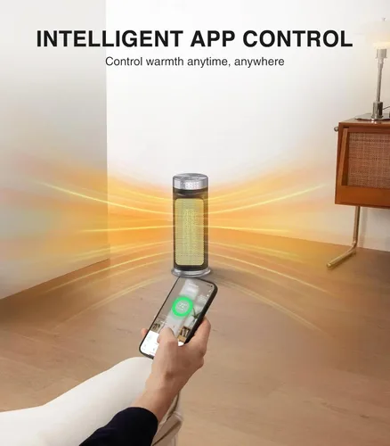 Miniatura 6 de Calentador eléctrico inteligente de 1500 W para espacios interiores - Control por WiFi/aplicación, control remoto incluido, temporizador de 24H, 5