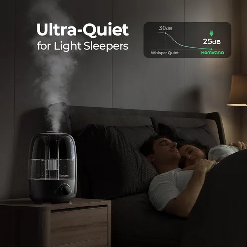 Miniatura 5 de Homvana Humidificadores para difusores de dormitorio, humidificador de niebla fría de 3.5 L de llenado superior, difusor de tiempo de funcionamiento