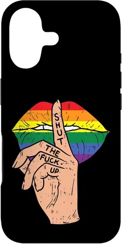 Rainbow Lip Shut The Fuck Up STFU Gay Pride LGBT Flag Gift Case for iPhone 17