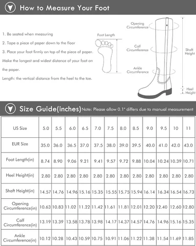 Miniatura 6 de Coutgo Botas vaqueras altas hasta la rodilla para mujer, botas altas de equitación con tacón de bloque grueso, punta cuadrada