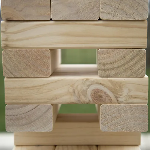 Miniatura 5 de HEY! PLAY! Juego clásico de bloques de madera gigantes apilables, juego de patio al aire libre, para adultos, niños, niños y niñas