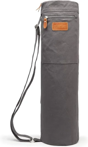 Miniatura 14 de Bolsa de lona para esterilla de yoga con correa ajustable y bolsillos, bolsa de gimnasio de viaje con cierre completo para mujeres y hombres, se