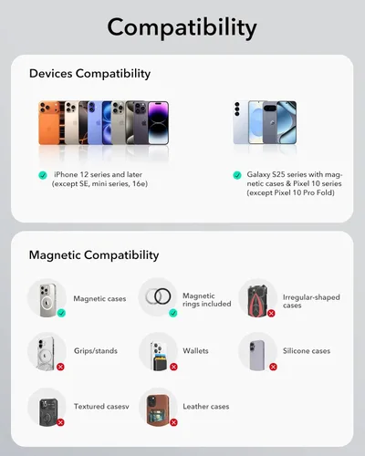Miniatura 9 de ESR para soporte de anillo magnético MagSafe, soporte de anillo MagSafe, soporte magnético de anillo telefónico, soporte magnético de teléfono