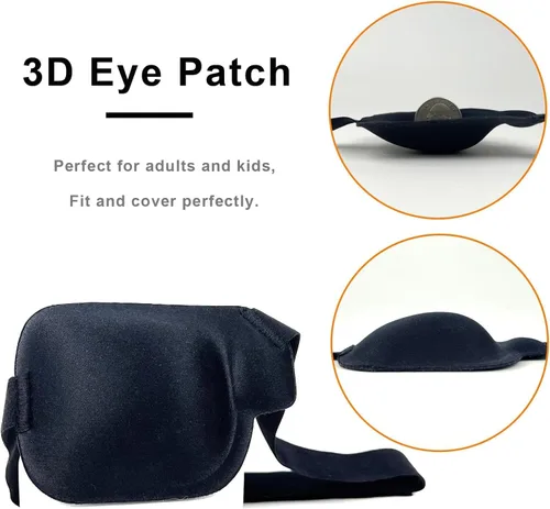 Miniatura 4 de Parche para ojos 3D, parches médicos para adultos y niños, parches para ojos perezosos para ambliopía 3D para ojo derecho Negro