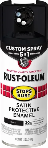 Miniatura 95 de Rust-Oleum 376855 - Pintura en aerosol antióxido personalizada 5 en 1, 12 onzas, color negro mate, (paquete de 1)