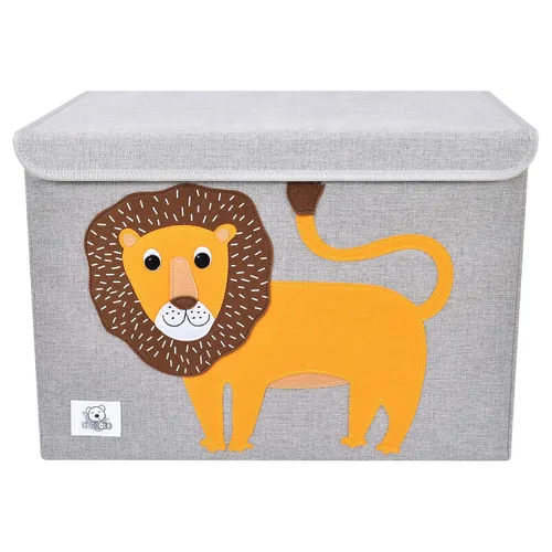 Miniatura 2 de Cofre plegable grande de juguetes para niños con tapa abatible, organizador de almacenamiento de juguetes de animales de tela plegable, contenedor