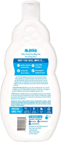 Miniatura 3 de Mr. Bubble Baño de burbujas extra suave, hipoalergénico, sin desgarros, solución de baño de burbujas perfecta para pieles sensibles