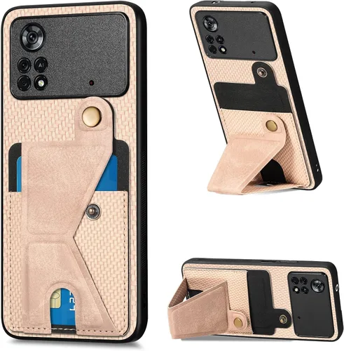 Miniatura 176 de Funda para Xiaomi Poco M5s 4G, Funda para Redmi Note 10 4G / Note 10S 4G / Note 11 SE (India) Funda de cuero PU ranuras para tarjetas Soporte