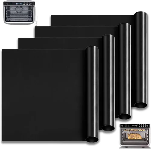 Miniatura 8 de Revestimientos para Horno para la Parte Inferior del Horno, 10"x9.7" Forros Reutilizables Antiadherentes Resistentes al Calor para Tostadora