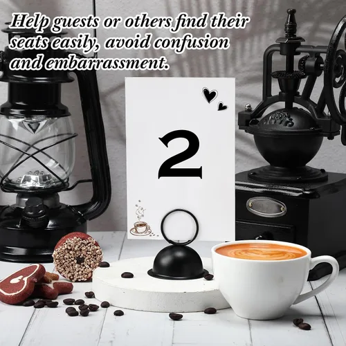 Miniatura 3 de MorningRo 24 soportes de metal para tarjetas de mesa de boda, soportes de números de mesa, letreros de mesa de menú para boda, Navidad, restaurante