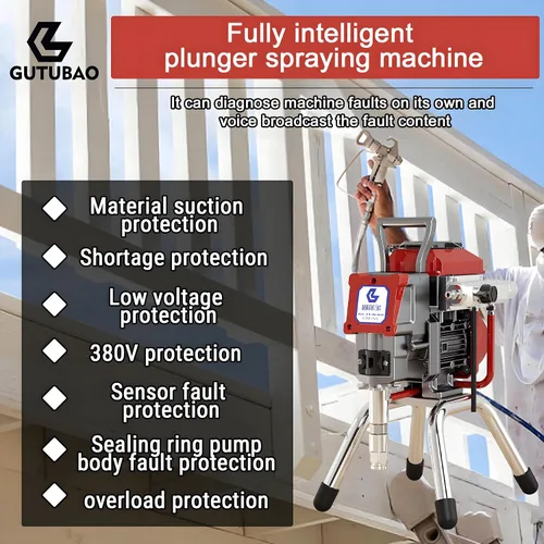 Miniatura 7 de Kit de pulverizador de pintura sin aire 925, máquina de pintura sin aire de alta eficiencia con extensión de 19.68", puntas 515, 517, 519