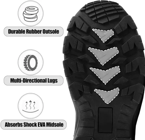 Miniatura 6 de Botas militares tácticas ligeras para hombre, cómodas, transpirables, duraderas, con cremallera lateral YKK, antideslizantes, botas de combate