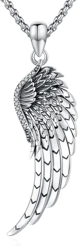 Miniatura 33 de Collar de alas de ángel de plata de ley 925, ángel de la guarda, enfermera RN caduceo, dije de ángel de cristal, joyería de regalo para mujer