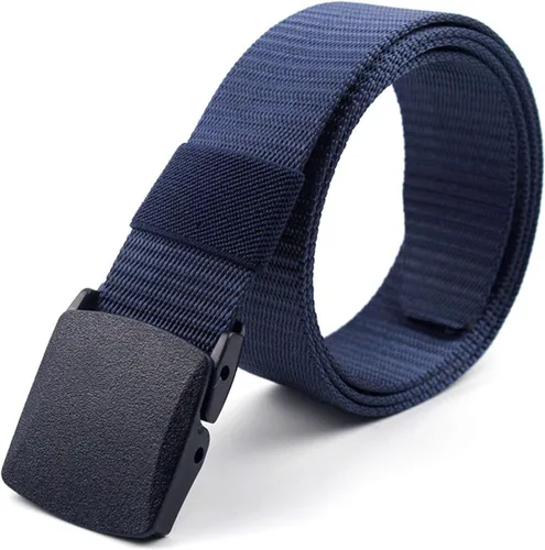 Miniatura 8 de Cinturón táctico de nailon para hombres, ajustable, casual, resistente al aire libre, con hebilla de plástico duradera