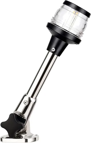 Miniatura 6 de MARINE SYSTEM Hecho 3-NM Luz LED plegable para popa de lancha redonda 360° para anclaje de lancha para pontón y lancha de pesca, 12-24V