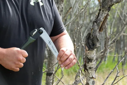 Miniatura 4 de Hooyman MegaBite - Sierra de mano y sierra de hueso combinada de cazador con construcción resistente, hoja de acero de alto carbono, dientes