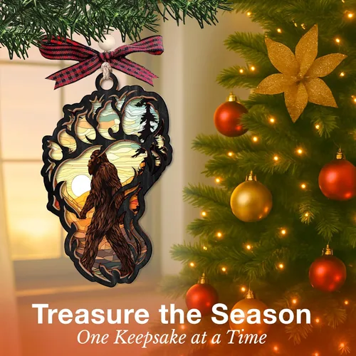 Miniatura 4 de Adorno de Pie Grande: regalo perfecto para Navidad, tesoros únicos de pie grande para exhibición de árbol de Navidad, atractivo adorno de Sasquatch
