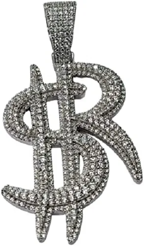 DTJEWELS1.50 CT - Juego de diamantes de corte redondo para hombre, personalizable con letra $R, plata de ley 925 auténtica para el día del padre,