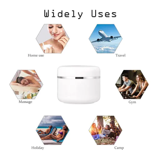 Miniatura 3 de Mini tarros de crema PP blanco de 0.7 fl oz, borde plateado, con tapa de tornillo y forro de PP, macetas de plástico recargables para muestras
