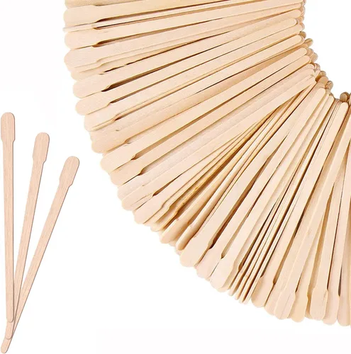Miniatura 8 de Mibly 600 piezas varitas de cera de madera - varitas aplicadoras de cera pequeñas para cejas, labios, nariz para depilación y piel suave - Uso