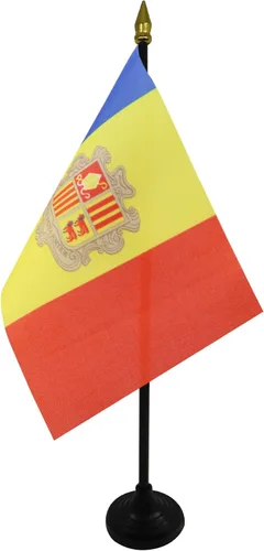 Miniatura 14 de AZ FLAG Bandera de mesa de Albania de 4 x 6 pulgadas - Bandera de escritorio albanesa 5.9 x 3.9 in - Tapa de lanza dorada