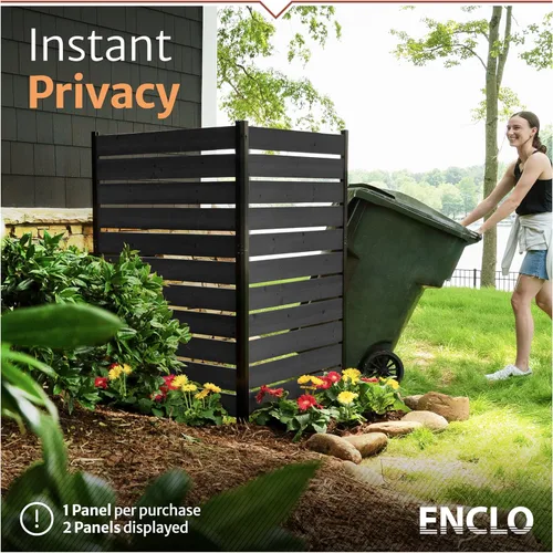 Miniatura 2 de Enclo Concord - Pantalla de privacidad de madera de carbón de 5 pies de alto x 3.2 pies de ancho (1 panel), ideal para ocultar botes de basura