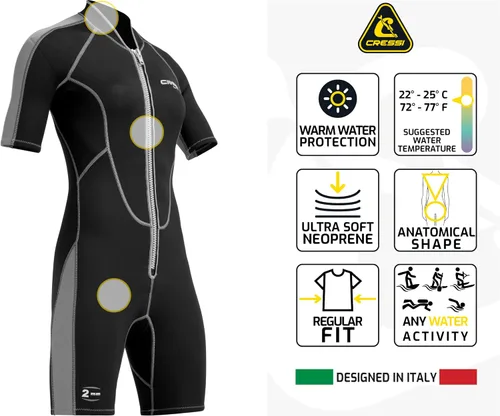 Miniatura 3 de Cressi Lido Corto, Negro/Aguamarina, L (L/4)