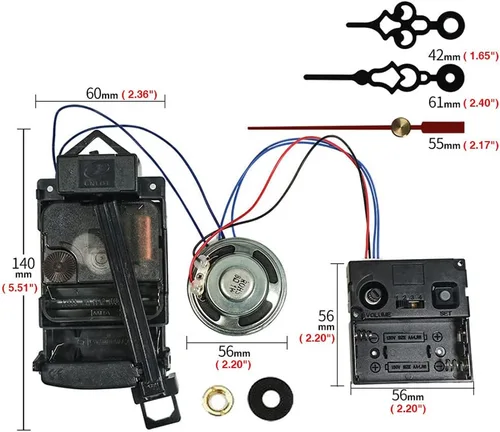 Miniatura 2 de Eforcase Caja de música Movimiento Mecanismo musical DIY 12888 Reloj de cuarzo Movimiento Piezas de reparación de repuesto para cajas de música DIY