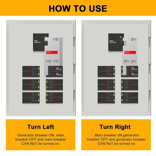 Miniatura 5 de Kit de bloqueo de generador compatible con interruptor principal vertical cuadrado D de 150 o 200 amperios, espaciado de 3 1/4 a 4 pulgadas entre