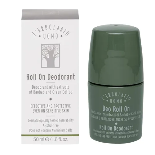 Miniatura 6 de L'Erbolario Uomo Roll On Desodorante para hombre con baobab y extracto de café verde, inhibe olores, suaviza la piel, para todo tipo de piel, 1.6