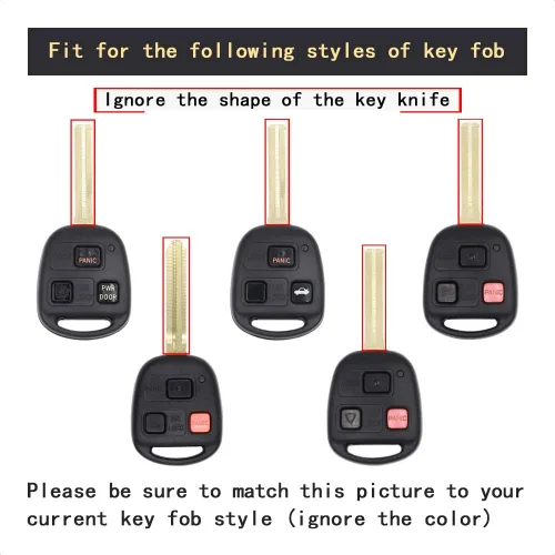 Miniatura 4 de Funda inteligente para llavero compatible con Toyota Land Cruiser FJ Cruiser Lexus Es300 Ls430 Lx470 Rx300 Rx330 Rx350 Rx400h, color negro, fibra