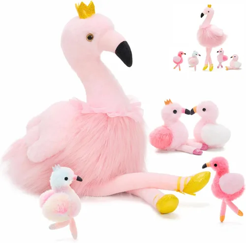 Miniatura 29 de MorisMos - Animales de peluche de lagarto, mamá camaleón gigante de 27 pulgadas con 4 lagartos bebés, juguetes para niños y niñas, mamá iguana