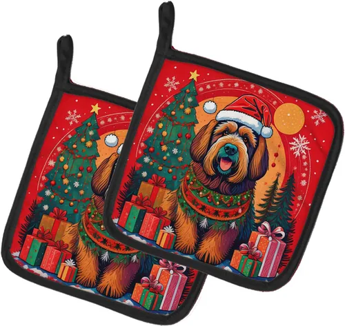 Miniatura 31 de Caroline's Treasures Fawn Pug - Par de soportes para ollas de Navidad, resistentes al calor, juego de ollas para horno, almohadillas calientes