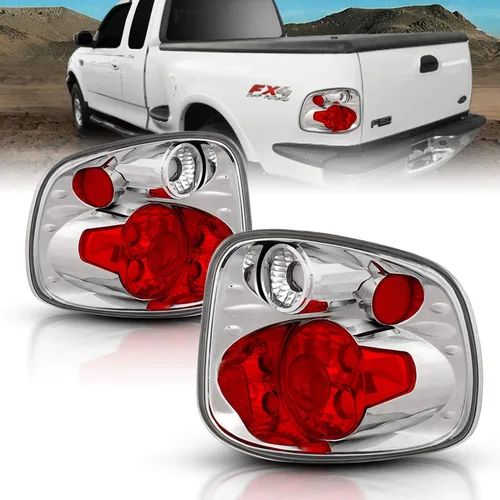 Miniatura 7 de AmeriLite para 2001-2003 Ford F-150 Flareside - Juego de luces traseras de repuesto de fibra de carbono Euro, lámpara de freno, par - lado