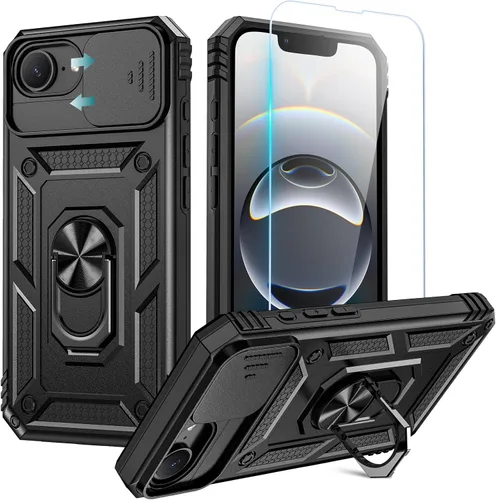 Miniatura 9 de Goton Funda para iPhone 14 Plus con Protector de Pantalla - Funda con Cubierta Deslizante para Cámara con Soporte de Anillo, Resistente de Grado