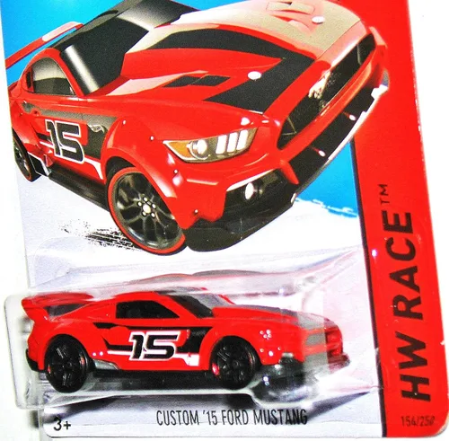 Miniatura 4 de Hot Wheels, 2015 HW Race, Custom '15 Ford Mustang [Rojo] 154/250