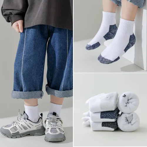 Miniatura 14 de EPEIUS Calcetines acolchados de algodón grueso para niños y niñas, calcetines atléticos deportivos para correr, paquete de 6 unidades, 4-14 años