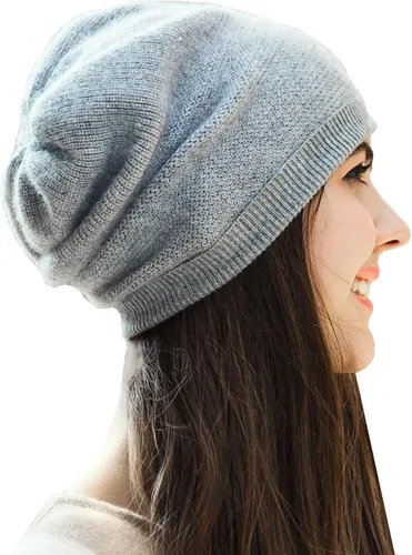 Miniatura 21 de WaySoft Gorro de cachemira 100% para mujer en una caja de regalo, gorro de gran tamaño para mujer