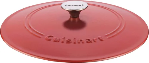 Miniatura 3 de Cuisinart Hierro fundido, rosa peonía, 12 pulgadas, freidora de pollo Rosa (Peony Pink)