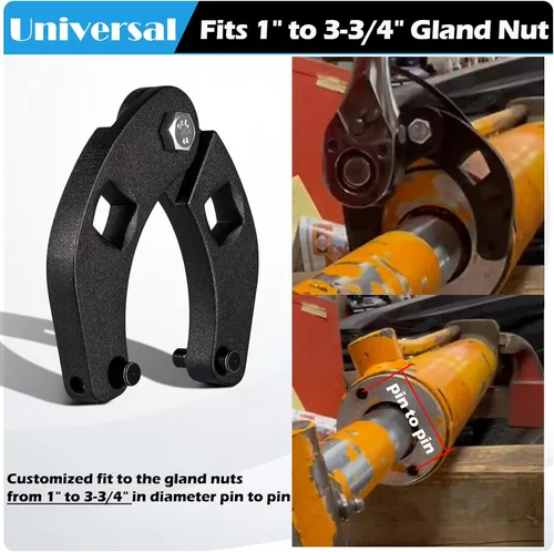 Miniatura 3 de Sunluway 7463 Llave de tuerca de glándula universal pequeña llave de cilindro hidráulico en la mayoría de equipos de granja y construcción, quita