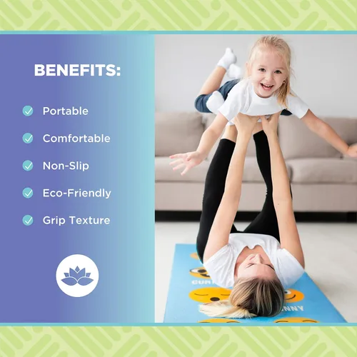 Miniatura 3 de Bean Products Yoga Mat for Exercise - Non Slip Thick Comfortable Workout Floor Mat for Adults and Kids - Eco Friendly Foldable Yoga Mat for Yoga