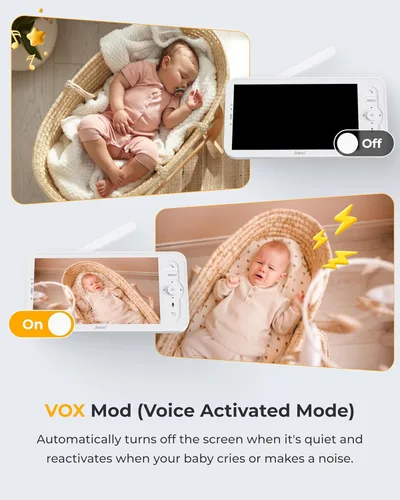Miniatura 9 de ARENTI Monitor de bebé de 4MP con 2 cámaras, monitor de bebé de video de pantalla de 5 pulgadas, WiFi de doble banda 2.4G/5G con aplicación, vista